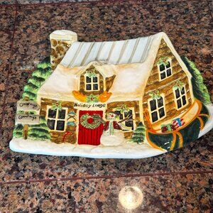Certified International Susan & Winget Christmas Holiday Lodge Porcelain Serving